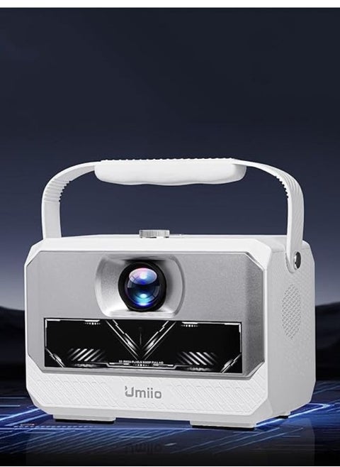 Umiio Q6 Max Smart Portable Projector with Dual Wireless Karaoke Microphones 200" 4K HD Home Theater Android WiFi Bluetooth Projector HDMI/USB Auto Keystone Built-in Speakers