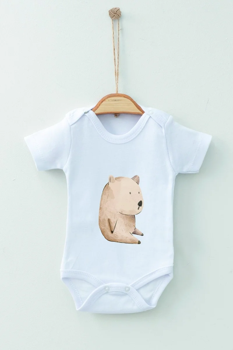 Ada Bebek Çocuk Ada Baby Kids Cotton Organic Watercolor Short Sleeve Bodysuit