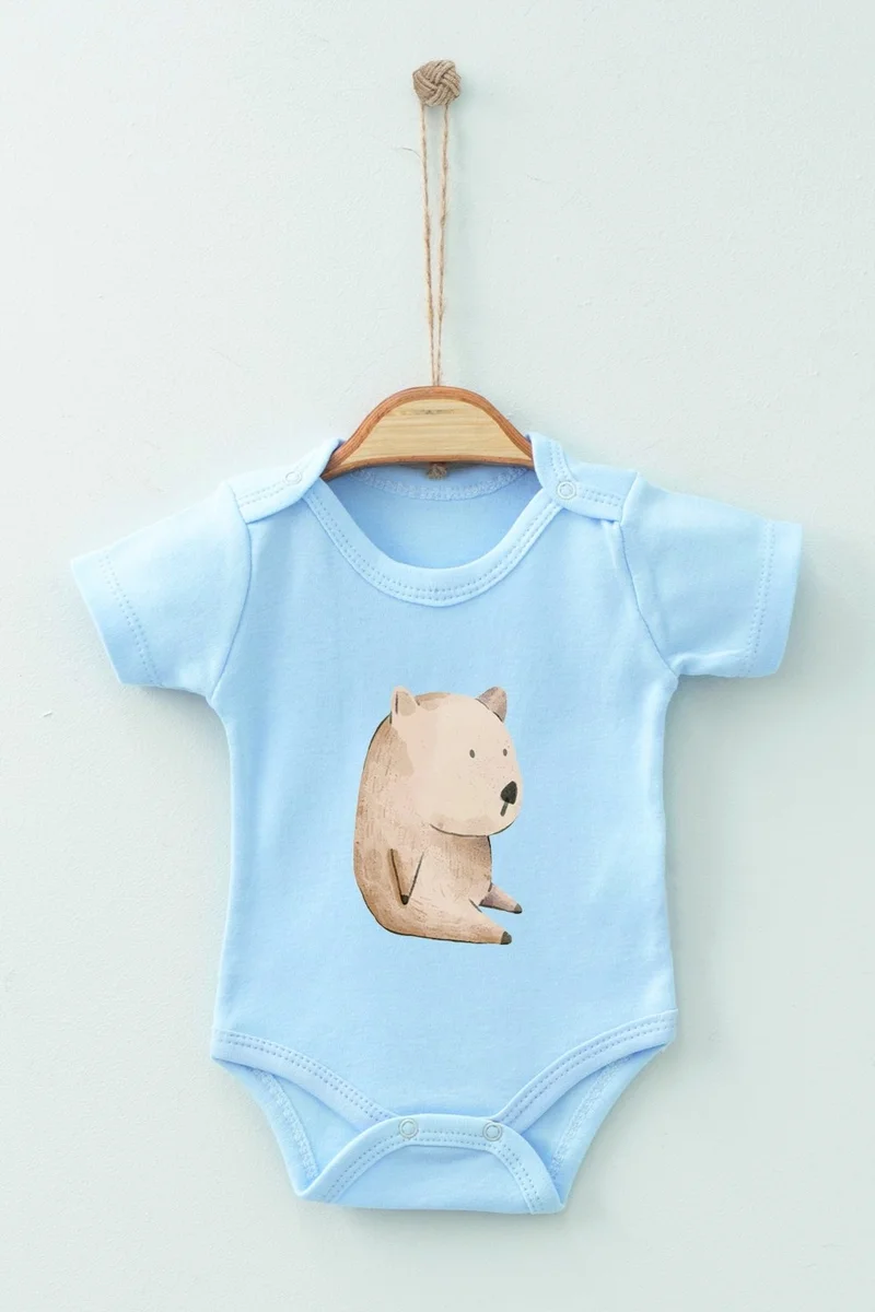 Ada Bebek Çocuk Ada Baby Kids Cotton Organic Watercolor Short Sleeve Bodysuit