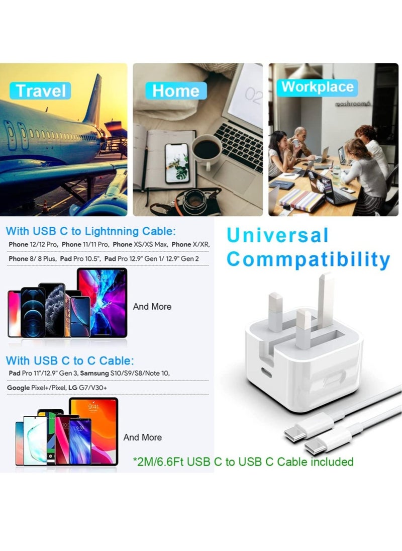 ELTRAZONE - iPhone Charger Fast PD20W USB C Wall Charger Fast Charging Type-C USB Charger Plug Universal Travel Adapter Type C Wall Plug Compatible for iPad Pro,iPad mini, iPhone 13 Pro/13 Pro Max/13/12/11 - Image 1
