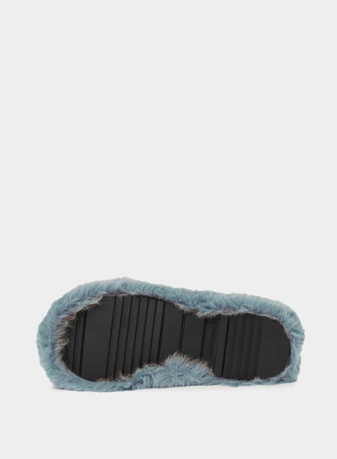 Closet Pearl Detail Faux Fur Bedroom Slippers - Image 4
