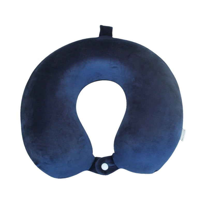 Memory Pillow U-Shaped Pillow Travel Neck Pillow U-Shaped Neck Pillow Logo Embroidery U-Shaped Monochrome Solid Color Memory Foam U-Shaped Pillow - Image 1