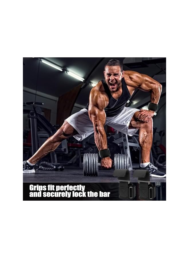 S-TOP Weight Lifting Hooks (Pair), Anti-Rip Nylon Strap with Thick Wrist Padding Heavy Duty Power Wrist Straps Hand Grip Support for Deadlifts Pull U.S Shrugs, Weightlifting Hooks Gym Gloves for Men Women - Image 4