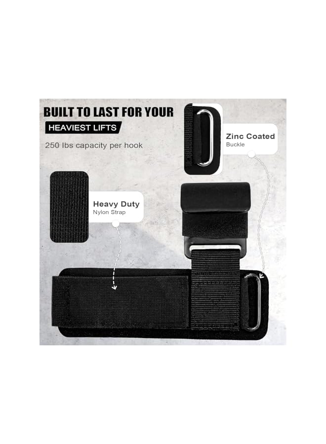 S-TOP Weight Lifting Hooks (Pair), Anti-Rip Nylon Strap with Thick Wrist Padding Heavy Duty Power Wrist Straps Hand Grip Support for Deadlifts Pull U.S Shrugs, Weightlifting Hooks Gym Gloves for Men Women - Image 2