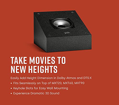 Polk Audio Polk Monitor XT90 Hi-Res Height Speaker Pair for 3D Sound Effect - Dolby Atmos-Certified, DTS:X and DTS Virtual:X Compatible 4" Dynamically Balanced Woofer, Midnight Black - Image 3
