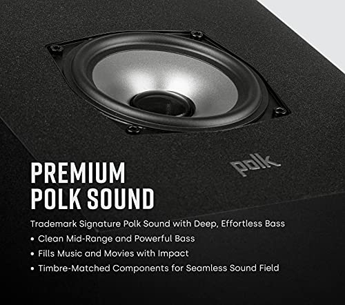 Polk Audio Polk Monitor XT90 Hi-Res Height Speaker Pair for 3D Sound Effect - Dolby Atmos-Certified, DTS:X and DTS Virtual:X Compatible 4" Dynamically Balanced Woofer, Midnight Black - Image 2