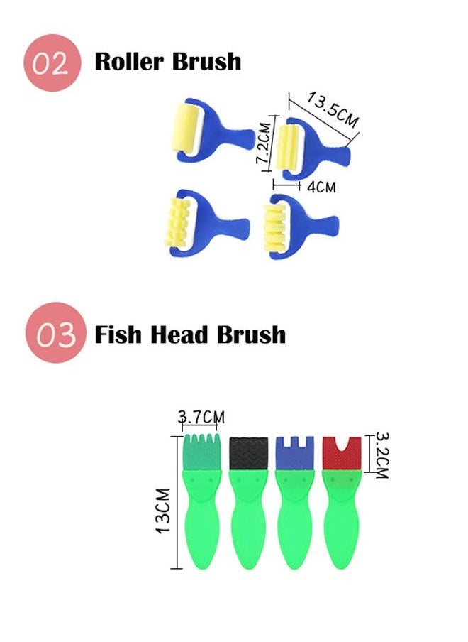 ZCM-HAPPY - 31-Piece Children's Early Education Drawing Graffiti Sponge Brush and Stamp Pen Set - Image 1