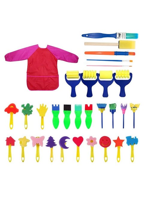 31-Piece Children's Early Education Drawing Graffiti Sponge Brush and Stamp Pen Set