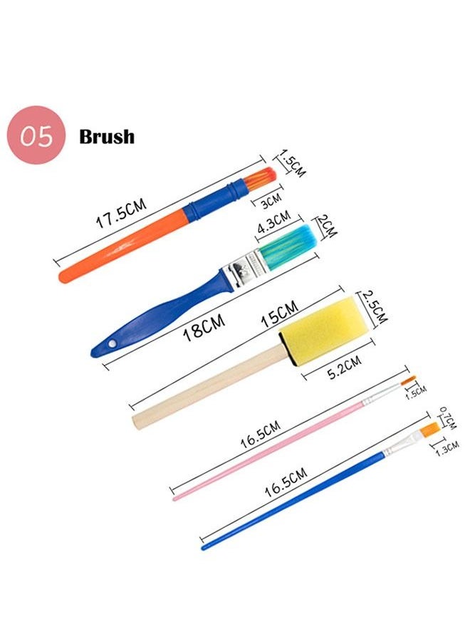 ZCM-HAPPY - 31-Piece Children's Early Education Drawing Graffiti Sponge Brush and Stamp Pen Set - Image 1
