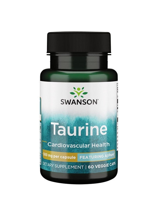 Swanson Amino Acid Ajipure Taurine Pharmaceutical Grade 500 Milligrams 60 Veg Capsules - Image 1