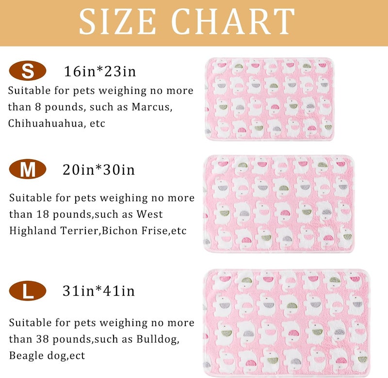CADONO 1 Pack 3 Blankets Super Soft Fluffy Premium Fleece Pet Blanket Flannel Paw Printed Throw for Dog Puppy Cat (Large 41x31'', Pink, Yellow, Blue) - Image 3
