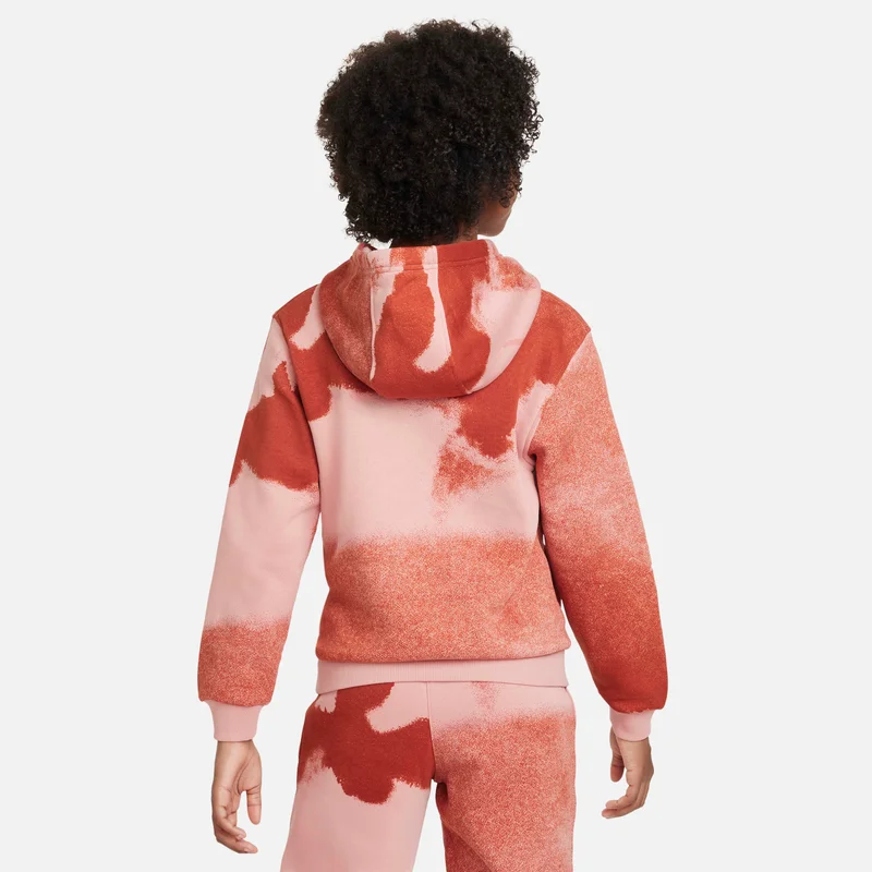 Nike Kids' Club Fleece Washed Allover Print Hoodie