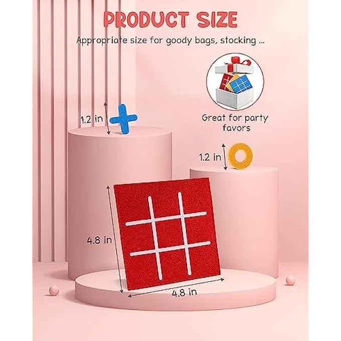 PYEBE Kids and Family Board Game, Tic Tac Toe Mini Board Game Toy ,Birthday Party Favors,Goody Bag,Fun Indoor Game Night Activity,Gifts for Students,Easy to Store (12 Pack) - Image 2