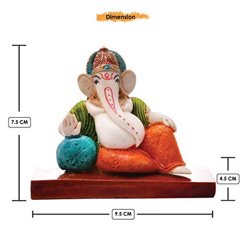 Karigaari India Handcrafted Polyresin Eco Friendly Lord Ganesha Ganpati Idol Figurine Multicolor | Spiritual Lord Ganesha Statue for Home Office Decor Gift Festival Puja Vastu Positive Energy - Image 5