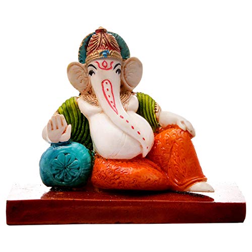Karigaari India Handcrafted Polyresin Eco Friendly Lord Ganesha Ganpati Idol Figurine Multicolor | Spiritual Lord Ganesha Statue for Home Office Decor Gift Festival Puja Vastu Positive Energy - Image 4