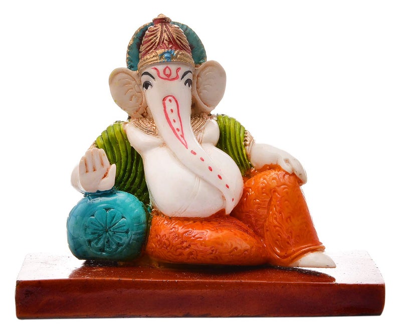 Karigaari India Handcrafted Polyresin Eco Friendly Lord Ganesha Ganpati Idol Figurine Multicolor | Spiritual Lord Ganesha Statue for Home Office Decor Gift Festival Puja Vastu Positive Energy - Image 2