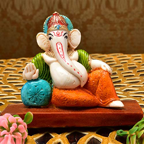 Karigaari India Handcrafted Polyresin Eco Friendly Lord Ganesha Ganpati Idol Figurine Multicolor | Spiritual Lord Ganesha Statue for Home Office Decor Gift Festival Puja Vastu Positive Energy - Image 3