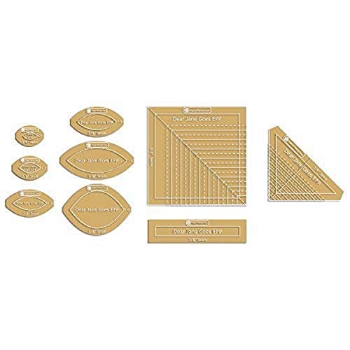 Paper Pieces 9 Piece Acrylic Fabric Cutting Template for Dear Jane Project - Image 4