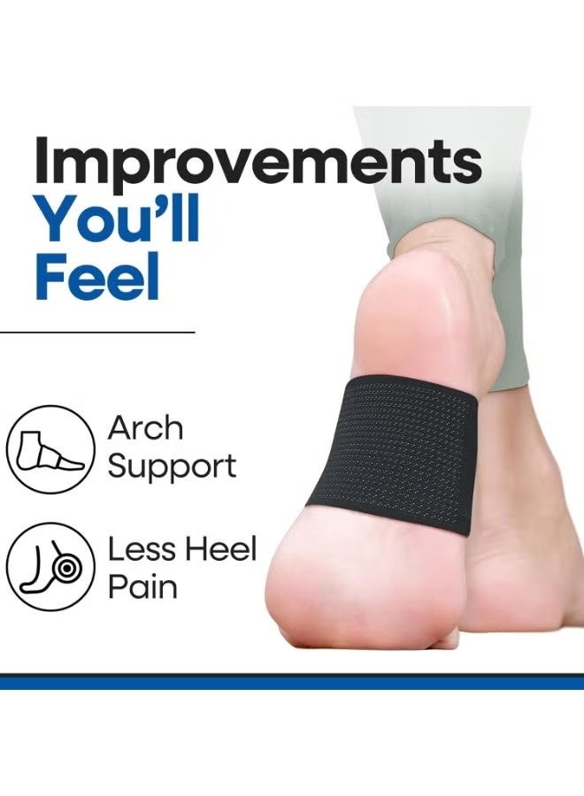 دعامات تقوس القدم لتخفيف التهاب اللفافة الأخمصية | دعامة ضغط للقدم لتخفيف آلام الكعب، والنتوءات العظمية، والقدم المسطحة، وتقوس القدم العالي | أربطة دعم تقوس القدم مطلية بالنحاس للنساء والرجال فوق الجوارب | تناسب معظم المقاسات (زوجان) - Image 4