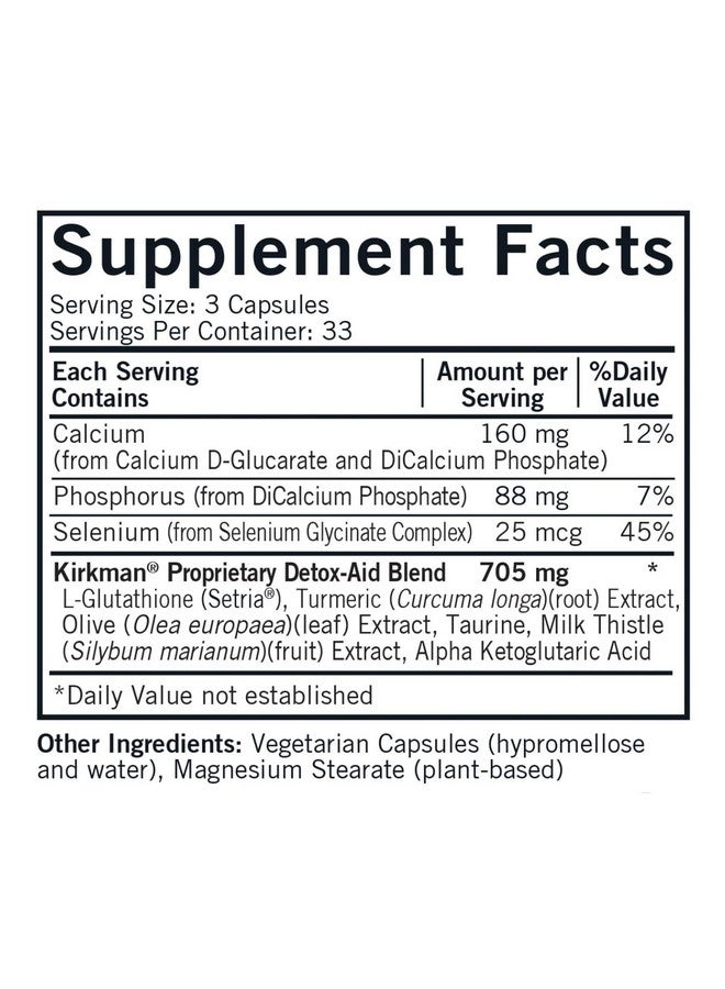 Kirkman - Detox-Aid Advanced Formula - 100 Capsules - Antioxidant Support - Helps Remove Toxins - Hypoallergenic - Image 2