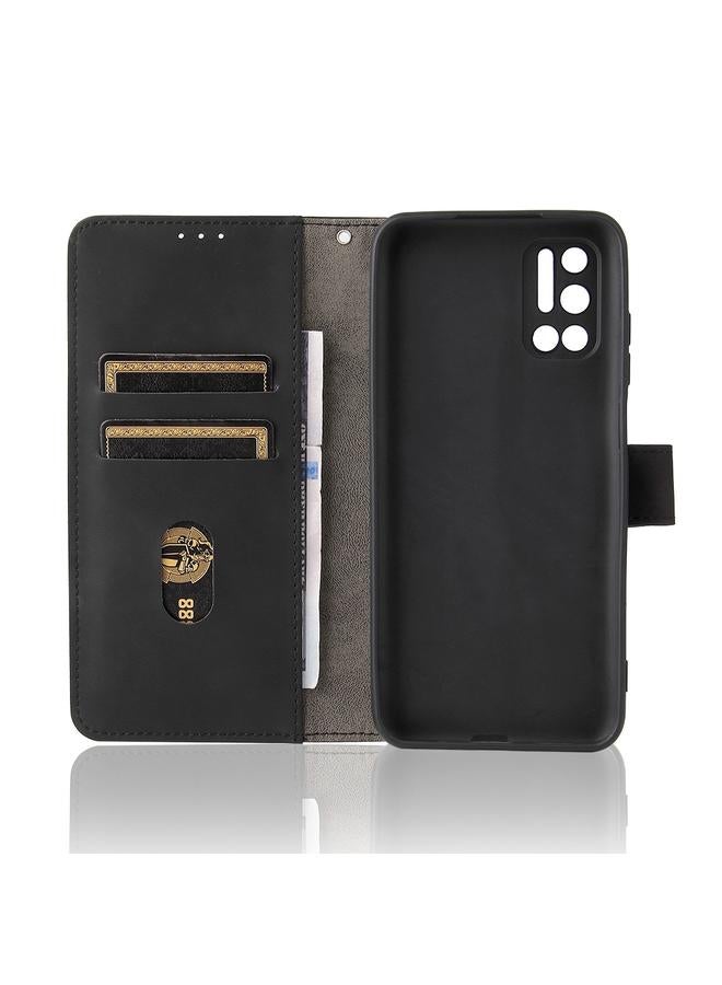 اس-توب جراب لهاتف Doogee N40 Pro بلون سادة مع إبزيم مغناطيسي من جلد البولي يوريثان مع حامل وفتحات للبطاقات ومحفظة - Image 5