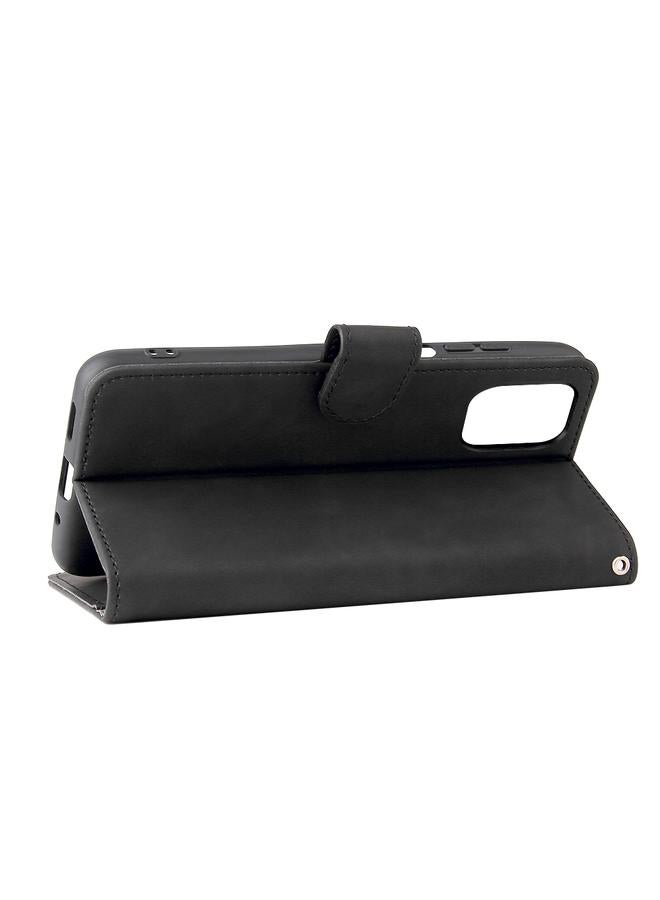 اس-توب جراب لهاتف Doogee N40 Pro بلون سادة مع إبزيم مغناطيسي من جلد البولي يوريثان مع حامل وفتحات للبطاقات ومحفظة - Image 4