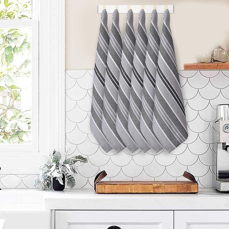 Goroly Home Kitchen Towels 18x28 Inch Set of 6 Honey Comb Design Super Absorbent Quick Dry Soft 100 Cotton Dish Towels for Wiping Hands Drying Dishes Cleaning Dishcloths Set  Black Grey - Image 3
