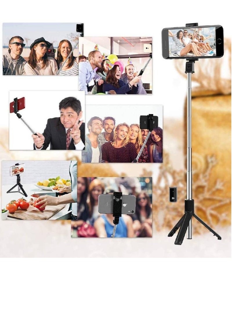 3 in 1 Extendable Selfie Stick Tripod with Detachable Bluetooth Wireless Remote Phone Holder for iPhone 12/Xs/iPhone 8/iPhone 11/11pro, Galaxy S10/S9 Plus/S8/Note8