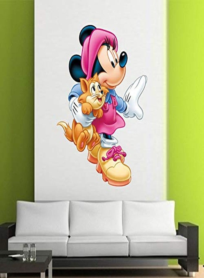 Techgifti ملصق حائط كرتوني لشخصية ميكي ماوس الصغير مع قطة لطيفة من Techgifti™، مقاس قياسي - Image 2