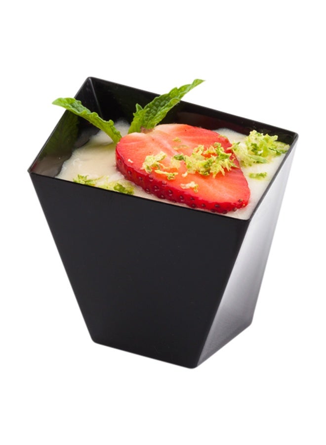Restaurantware 2 Ounce Dessert Dishes, 100 Disposable Mini Party Serving Cups - Durable, Sustainable, Black Plastic Girata Dishes, Serve Drinks, Desserts, Or Samples, For Weddings Or Catering - Image 2