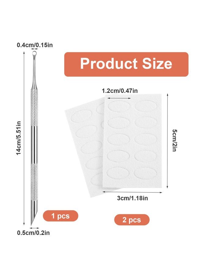 AOZUO Cuticle Pusher and Cutter Remover, Professional Dual-Ended Stainless Steel Nail Cleaner with 20 Pcs Grit Sandpaper Sheets Nail Care Polish Tool for Manicure Pedicure Nail Art - Image 4