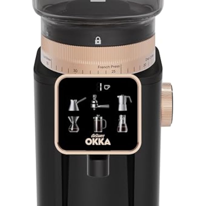 ارزوم اوكا Ok00440554 مطحنة القهوة الرئيسية النحاس 60 مستوى طحن القهوة التركية إسبريسو موكا بوت فرنش برس عرض ألوان التحضير الطحن خذ علبة حبوب - Image 4