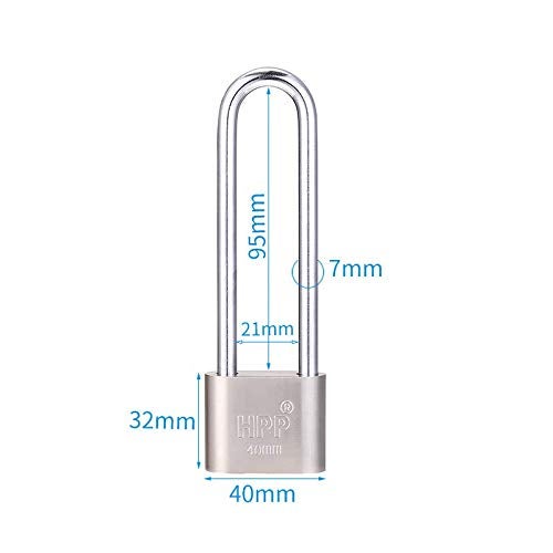 WANLIAN Long Lock Beam Bike Padlock Anti-Theft Door Cabinet Drawer Gate Lock with Keys Lock Long Beam Gym Locker Locker Padlock Glass Door Lock - Image 5