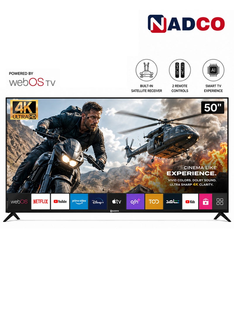 Nadco 50 Inch- Smart Screen  - WebOS - 4K - UHD - with Remote Control and TV Stand - NC-50T-4K - Image 1