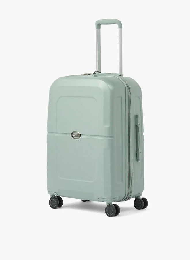 Wave Solid Hardcase Luggage Trolley With Retractable Handle - 24 Inches Check-In Bag