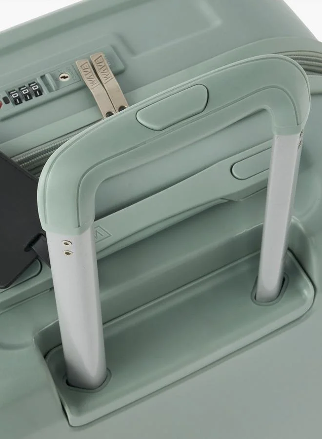 Wave GREEN Solid Hardcase Luggage Trolley With Retractable Handle - 24 Inches Check-In Bag  | Best Price UAE