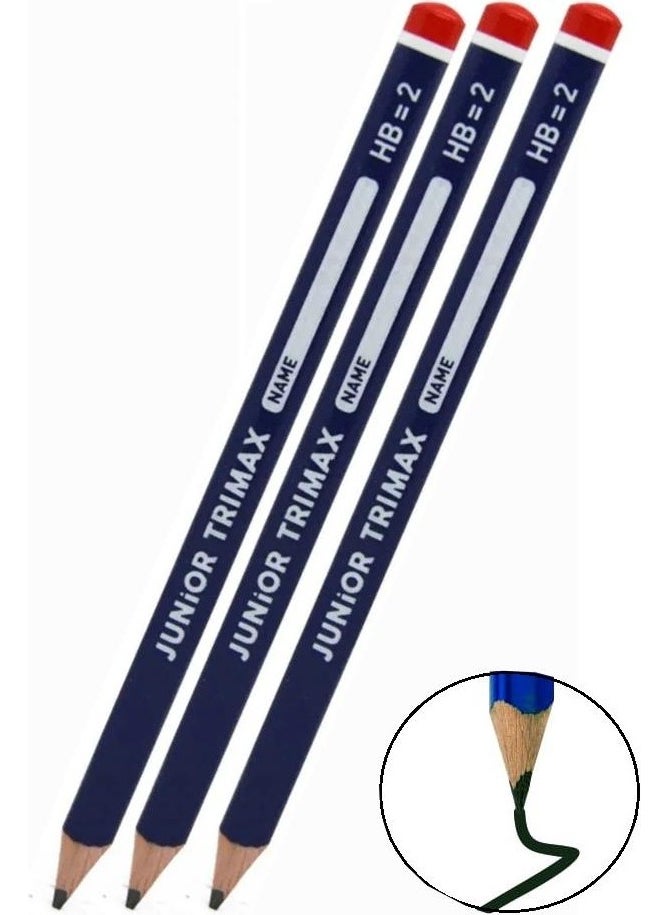 Alpino - Jumbo 3 Pieces Junior Trimax Triangle Easy Grip Graduated Black Pencil - Image 1