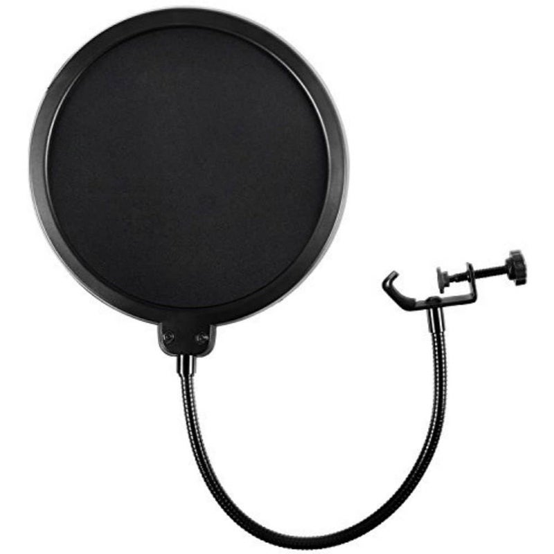 STELA Studio Microphone Pop Filter Shield Mask, Double Mesh Wind Screen with 360° Flexible Gooseneck and Quick Mount or Release Clamp for Recording, Singing and Broadcast Studio - Image 1