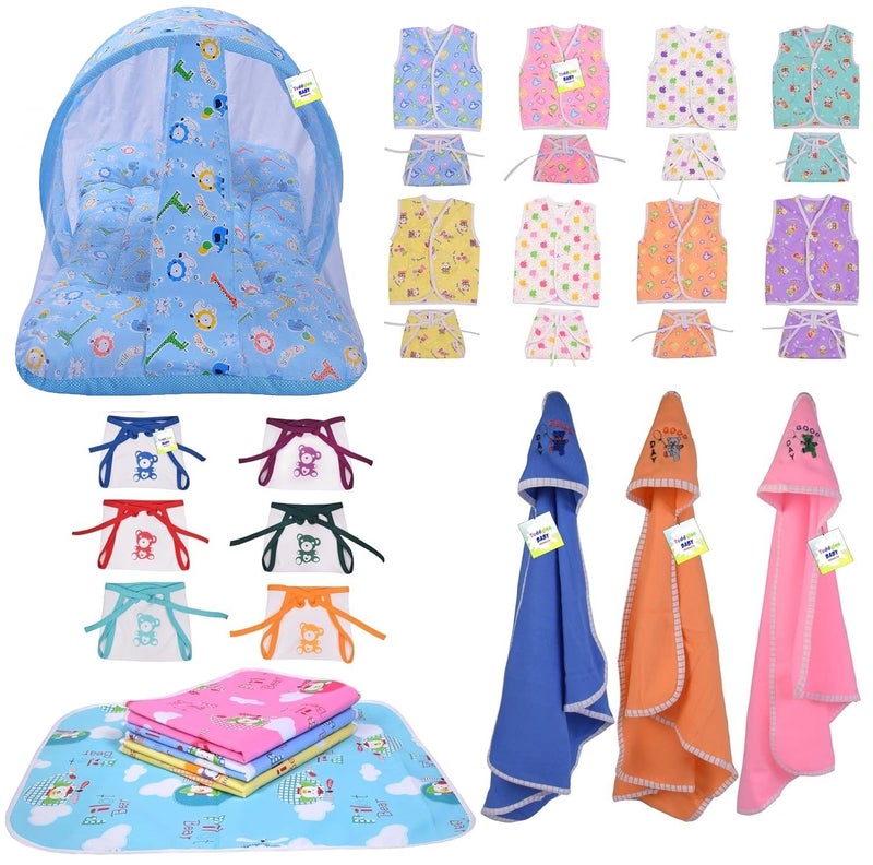 Toddylon New Born Baby Complete Daily Items Combo | Baby Gift Set | Newborn Gifts Set | Infants Combo | Hospital Bag for Newborns | New Born Essentials | Infant Clothes (0-6 Months) (Multicolour) - Image 1