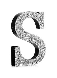 Qunclay Qunclay 12 Inch Silver Bling Letters Crystal Diamond Letters Silver Bedroom Decor Glitter Wall Decor with Screws and Hooks Rhinestone Diamond Decorations for Bedroom Bathroom Home(S)  - Image 1