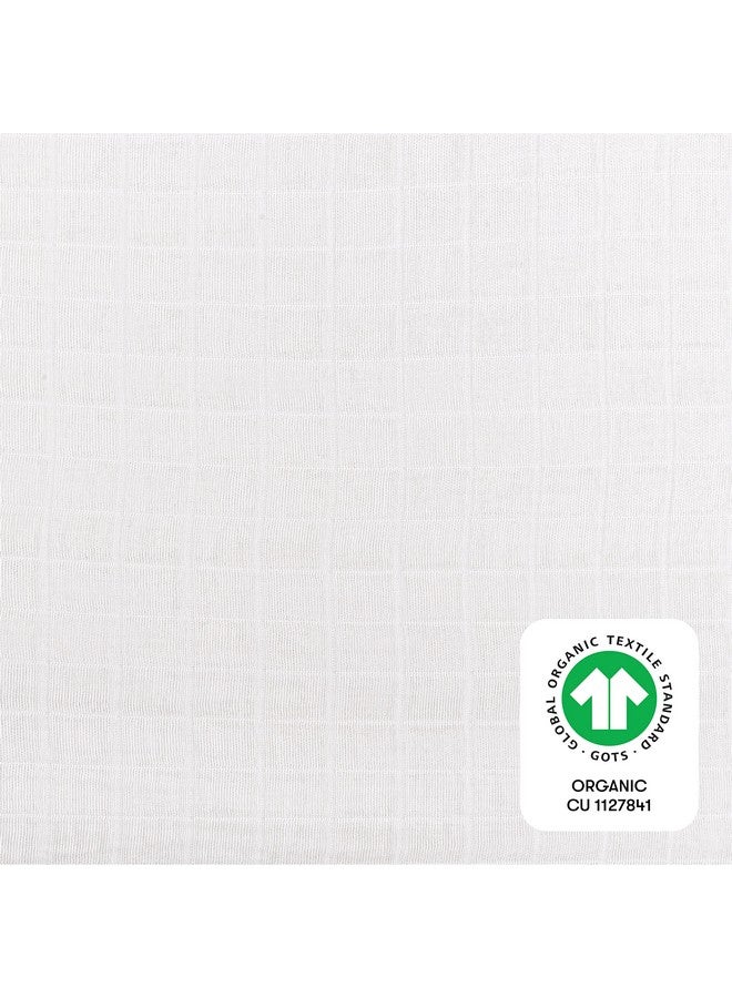 Babyletto Muslin Baby Bassinet Sheets for Girls & Boys - GOTS Certified Breathable Organic Cotton Bassinet Cover - Baby Boy Bassinet Sheets Rectangle - 360° Fitted Bedside Bassinet Sheets, White - Image 4