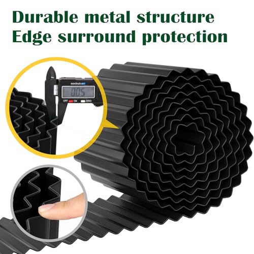 LAVEVE Corrugated Metal Garden Edging 8 x 20Ft Landscape Edging Border for Lawn Flower Bed Garden Fence Paver Edging Graphite - Image 3