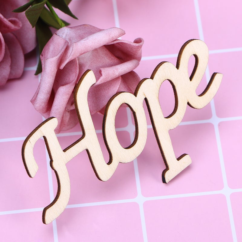 2pcs Wood Script Word Hope Signage Shelf Decor Wood Art for Door Wall Home Bedroom Decorations - Image 4