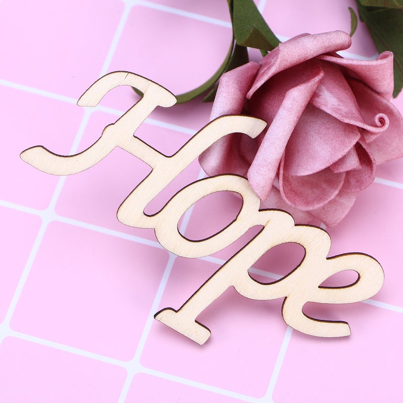 2pcs Wood Script Word Hope Signage Shelf Decor Wood Art for Door Wall Home Bedroom Decorations - Image 1