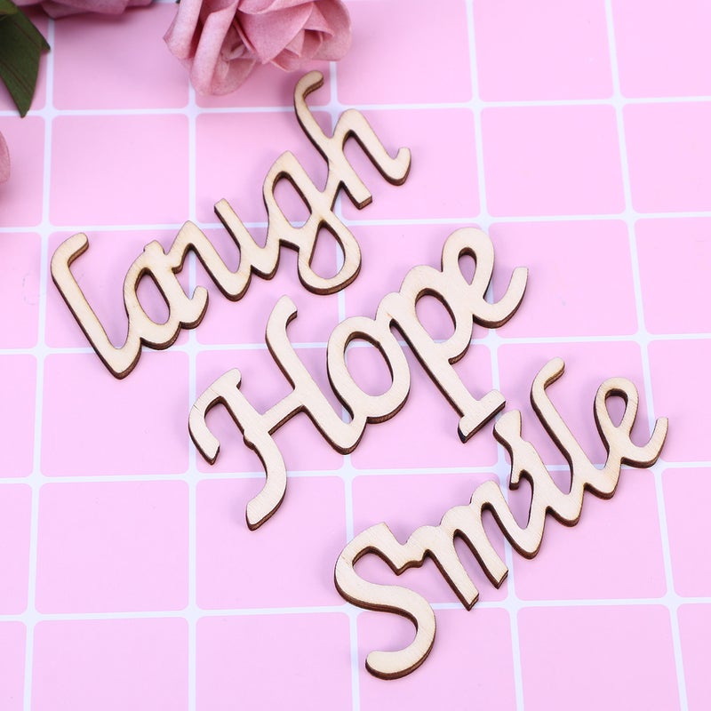 2pcs Wood Script Word Hope Signage Shelf Decor Wood Art for Door Wall Home Bedroom Decorations - Image 3