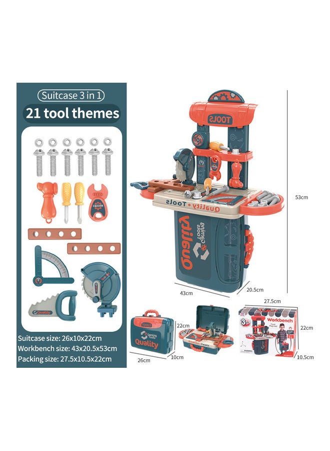 Kidle 21-Piece 3-In-1 Pretend Play Fixing Tool Suitcase Kit - Image 2