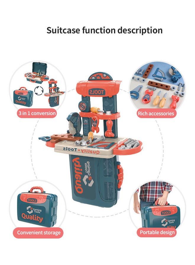 Kidle 21-Piece 3-In-1 Pretend Play Fixing Tool Suitcase Kit - Image 3