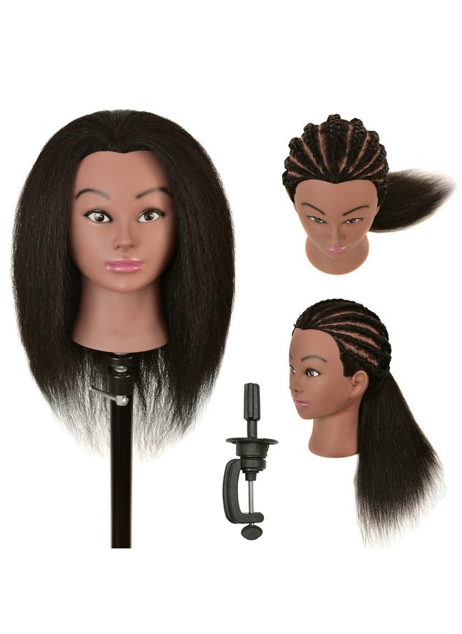 LOHXINHAIR Real 100% Human Hair Mannequin Head With Stand For Hairdresser Practice Braiding Styling Cosmetology Manikin Doll Training Head  - Image 2
