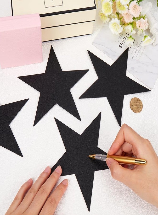 SOFPLATE 50Pcs 6 Inch Black Glitter Stars Cardboard Stars Cutouts Double Printed Five Star Paper Cutouts Large Glitter Stars Decoration for Bulletin Board Birthday Wall Party Home Decor Supplies - Image 3