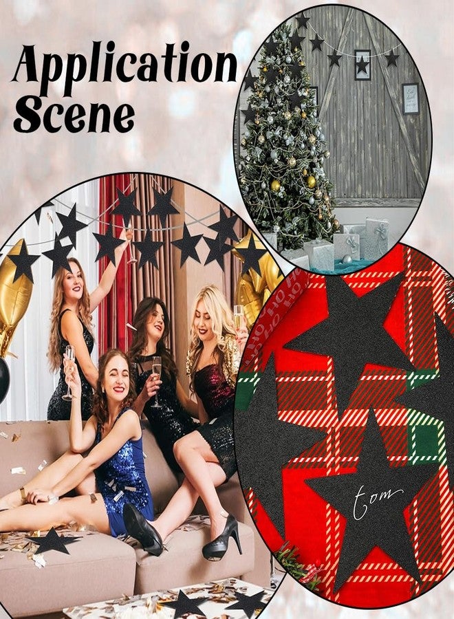 SOFPLATE 50Pcs 6 Inch Black Glitter Stars Cardboard Stars Cutouts Double Printed Five Star Paper Cutouts Large Glitter Stars Decoration for Bulletin Board Birthday Wall Party Home Decor Supplies - Image 5